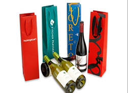 Custom paper bags for wine bottle packaging